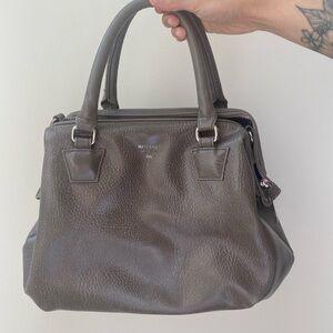 Grey vegan leather crossbody